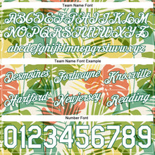 Load image into Gallery viewer, Custom White White-Kelly Green 3D Pattern Design Palm Trees Authentic Basketball Shorts