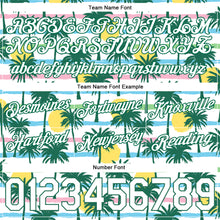 Load image into Gallery viewer, Custom White White-Kelly Green 3D Pattern Design Palm Trees Authentic Basketball Shorts