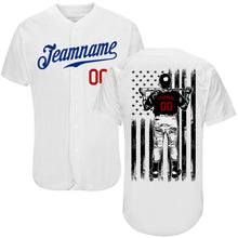 Load image into Gallery viewer, Custom White Royal-Red Authentic Baseball Jersey