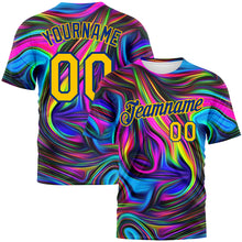 Load image into Gallery viewer, Custom 3D Pattern Design Abstract Colorful Psychedelic Fluid Art Performance T-Shirt
