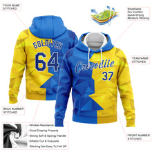 Load image into Gallery viewer, Custom Stitched Gold Royal-White 3D Pattern Design Ukrainian Flag Sports Pullover Sweatshirt Hoodie
