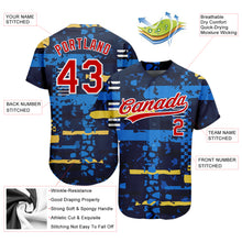 Load image into Gallery viewer, Custom Navy Red-White 3D Pattern Design Authentic Baseball Jersey
