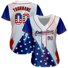 Load image into Gallery viewer, Custom White USA Flag Royal Red-Black 3D American Flag Fashion Authentic Baseball Jersey

