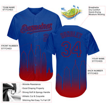 Load image into Gallery viewer, Custom Royal Red 3D Philadelphia City Edition Fade Fashion Authentic Baseball Jersey
