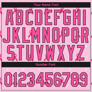 Custom Pink Black 3D Pink Ribbon Breast Cancer Awareness Month Women Health Care Support Authentic Baseball Jersey
