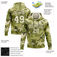 Load image into Gallery viewer, Custom Stitched Camo Cream-Olive 3D Skull Fashion Sports Pullover Sweatshirt Hoodie
