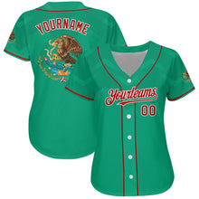 Load image into Gallery viewer, Custom Kelly Green Red-White 3D Mexico Authentic Baseball Jersey
