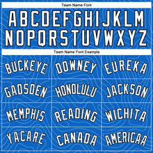 Load image into Gallery viewer, Custom Blue Black-White Rounded Zigzag Lines Authentic City Edition Basketball Jersey
