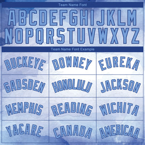 Custom White Light Blue-Royal 3D Pattern Design Sky With Clouds Watercolor Style Authentic Basketball Jersey
