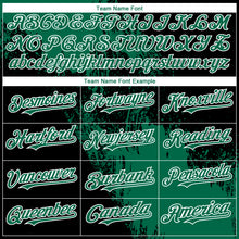 Load image into Gallery viewer, Custom Black Kelly Green-White 3D Pattern Design Abstract Brush Stroke Authentic Baseball Jersey
