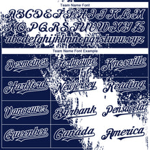Load image into Gallery viewer, Custom Navy White 3D Pattern Design Abstract Brush Stroke Authentic Baseball Jersey
