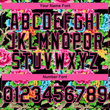 Load image into Gallery viewer, Custom Black Pink 3D Pattern Design Northeast China Big Flower Authentic Baseball Jersey
