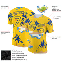 Load image into Gallery viewer, Custom Yellow Royal 3D Pattern Design Sun Beach Hawaii Palm Trees Performance T-Shirt
