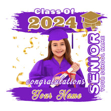 Load image into Gallery viewer, Custom White Purple-Old Gold 3D Graduation Performance T-Shirt
