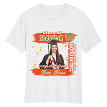 Load image into Gallery viewer, Custom White Orange-Old Gold 3D Graduation Performance T-Shirt
