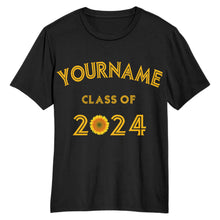 Load image into Gallery viewer, Custom Black Gold 3D Graduation Performance T-Shirt
