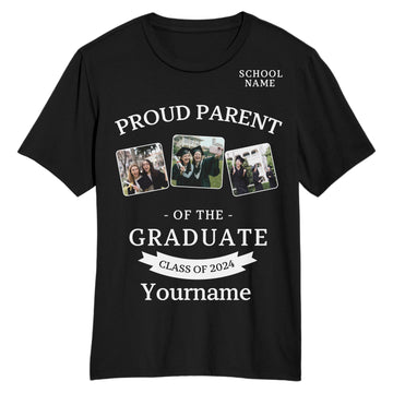 Custom Black White 3D Graduation Performance T-Shirt