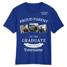 Load image into Gallery viewer, Custom Royal White 3D Graduation Performance T-Shirt
