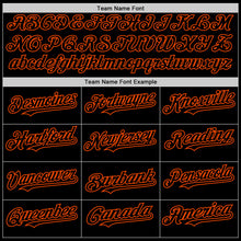 Load image into Gallery viewer, Custom Black Orange Line Authentic Baseball Jersey
