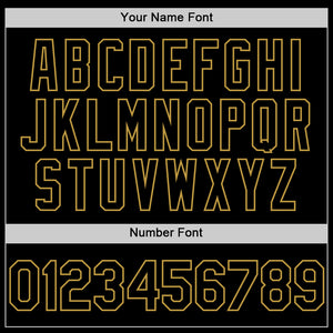 Custom Black Old Gold Line Authentic Baseball Jersey