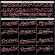 Load image into Gallery viewer, Custom Black Medium Pink Line Authentic Baseball Jersey
