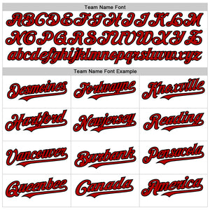 Custom White Red-Black Line Authentic Baseball Jersey