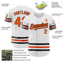 Load image into Gallery viewer, Custom White Orange-Black Line Authentic Baseball Jersey
