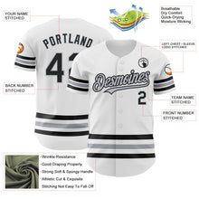 Load image into Gallery viewer, Custom White Black-Gray Line Authentic Baseball Jersey
