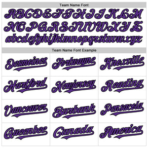 Custom White Purple-Black Line Authentic Baseball Jersey