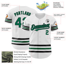 Load image into Gallery viewer, Custom White Kelly Green-Black Line Authentic Baseball Jersey
