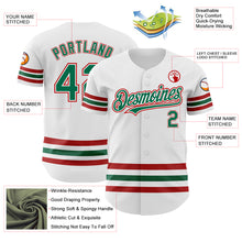 Load image into Gallery viewer, Custom White Kelly Green-Red Line Authentic Baseball Jersey
