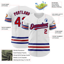 Load image into Gallery viewer, Custom White Red-Royal Line Authentic Baseball Jersey
