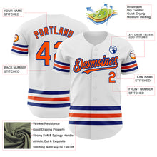 Load image into Gallery viewer, Custom White Orange-Royal Line Authentic Baseball Jersey
