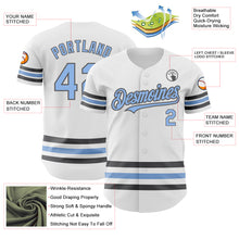 Load image into Gallery viewer, Custom White Light Blue-Steel Gray Line Authentic Baseball Jersey
