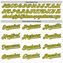 Load image into Gallery viewer, Custom White Green-Gold Line Authentic Baseball Jersey
