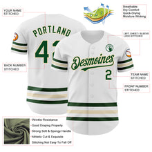 Load image into Gallery viewer, Custom White Green-Cream Line Authentic Baseball Jersey
