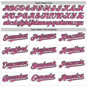 Custom White Green-Pink Line Authentic Baseball Jersey