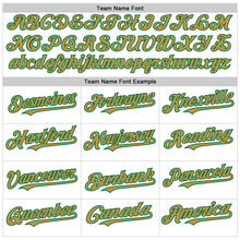 Load image into Gallery viewer, Custom White Kelly Green-Old Gold Line Authentic Baseball Jersey
