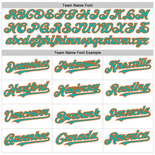 Load image into Gallery viewer, Custom White Aqua-Orange Line Authentic Baseball Jersey
