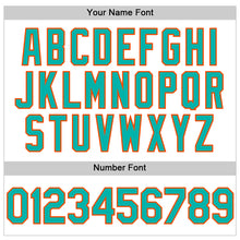 Load image into Gallery viewer, Custom White Aqua-Orange Line Authentic Baseball Jersey
