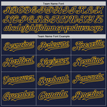 Load image into Gallery viewer, Custom Navy Gold Line Authentic Baseball Jersey
