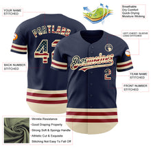 Load image into Gallery viewer, Custom Navy Vintage USA Flag Cream-Maroon Line Authentic Baseball Jersey
