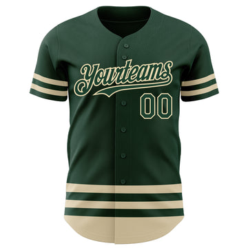 Custom Green Cream Line Authentic Baseball Jersey