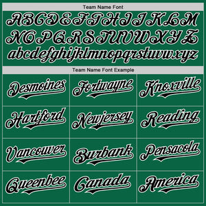 Custom Kelly Green Black-White Line Authentic Baseball Jersey