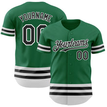 Load image into Gallery viewer, Custom Kelly Green Black-White Line Authentic Baseball Jersey
