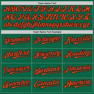 Custom Kelly Green Orange-Black Line Authentic Baseball Jersey