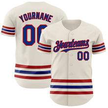 Load image into Gallery viewer, Custom Cream Royal-Red Line Authentic Baseball Jersey
