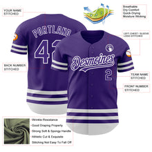 Load image into Gallery viewer, Custom Purple White Line Authentic Baseball Jersey
