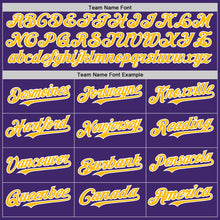 Load image into Gallery viewer, Custom Purple Gold-White Line Authentic Baseball Jersey
