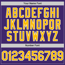 Load image into Gallery viewer, Custom Purple Gold-White Line Authentic Baseball Jersey
